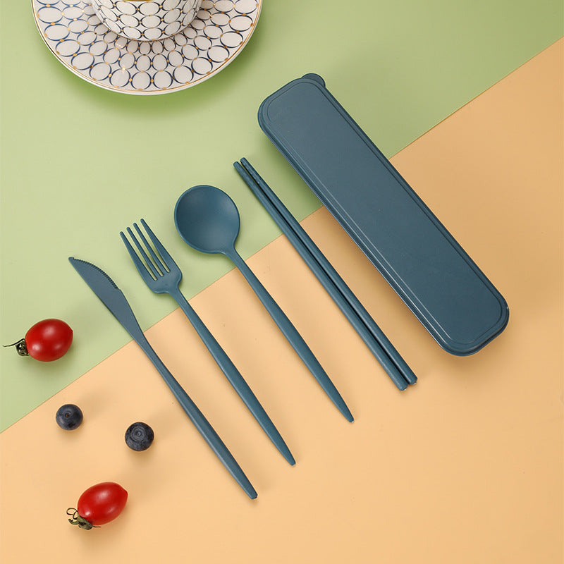 4pc Portable Nordic Wheat Utensil Set