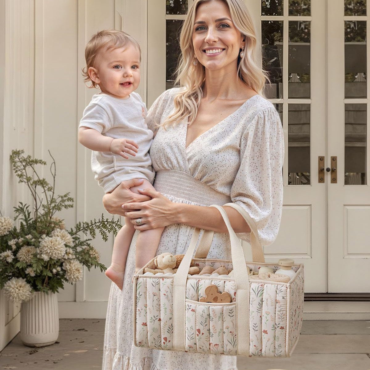 Baby Diaper Caddy Organizer with Pocket