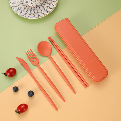 4pc Portable Nordic Wheat Utensil Set