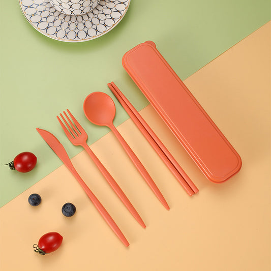 4pc Portable Nordic Wheat Utensil Set