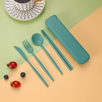 4pc Portable Nordic Wheat Utensil Set