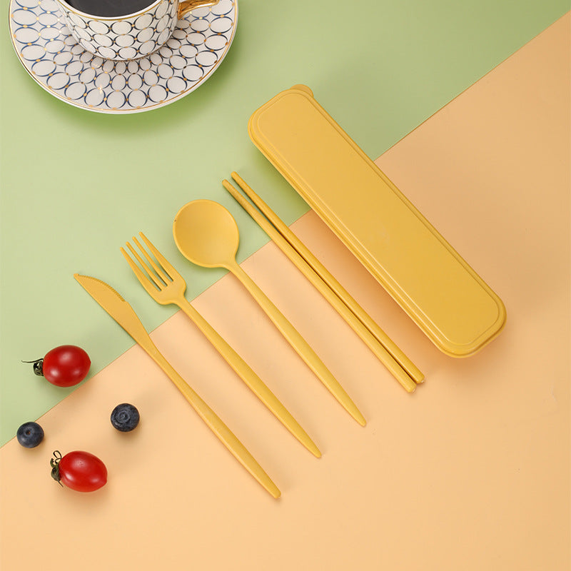 4pc Portable Nordic Wheat Utensil Set