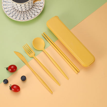 4pc Portable Nordic Wheat Utensil Set